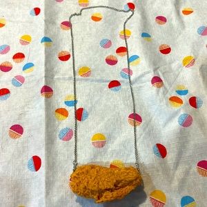 3D Simulation fried chicken wing necklace